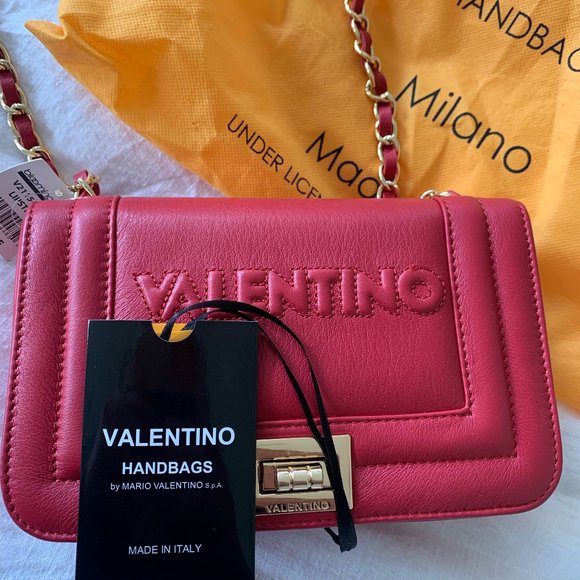 Y2k Valentino Red Leather First Rock Stud Tote Crossbody Bag  Red leather Valentino cross-body bag
